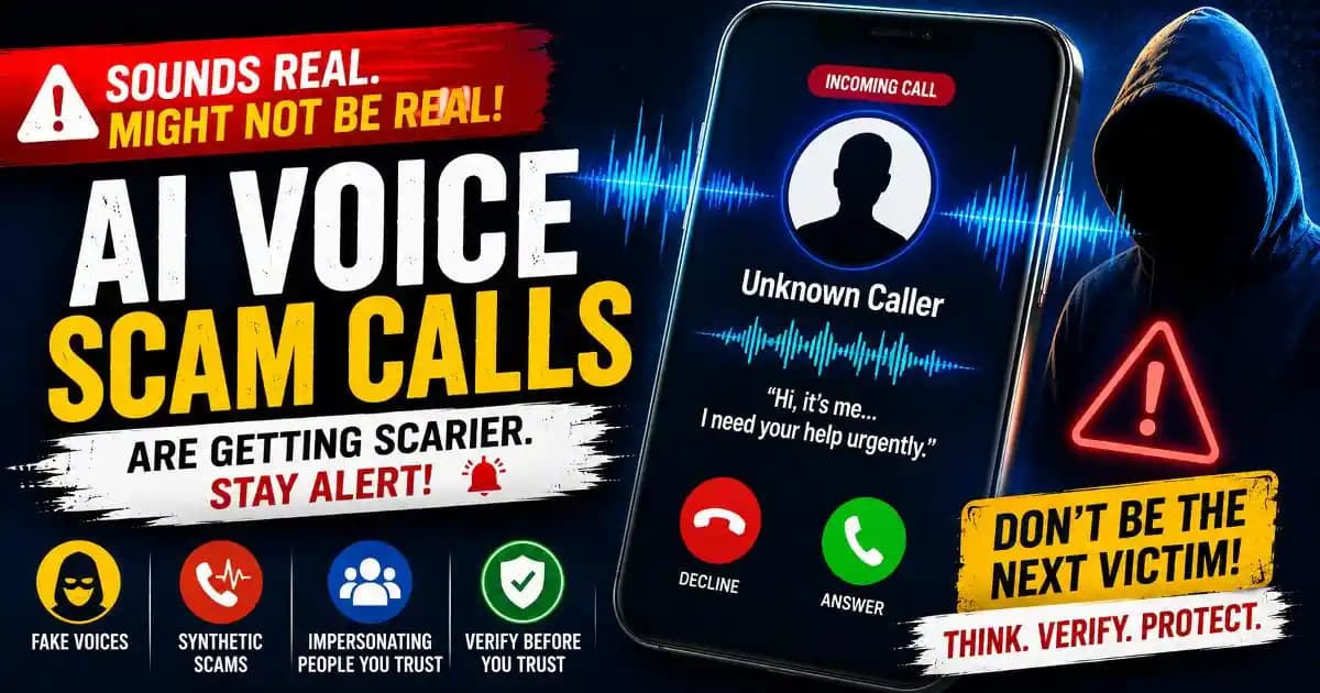 AI voice scam calls using synthetic voices to imitate trusted people during phone scams
