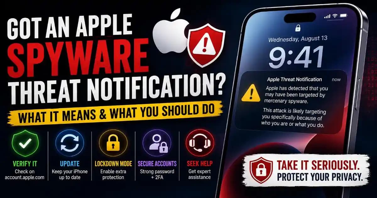 Apple spyware threat notification on iPhone Lock Screen and what to do